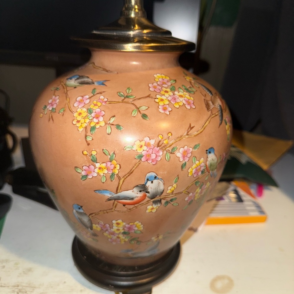 Floral Bird Design Table Lamp